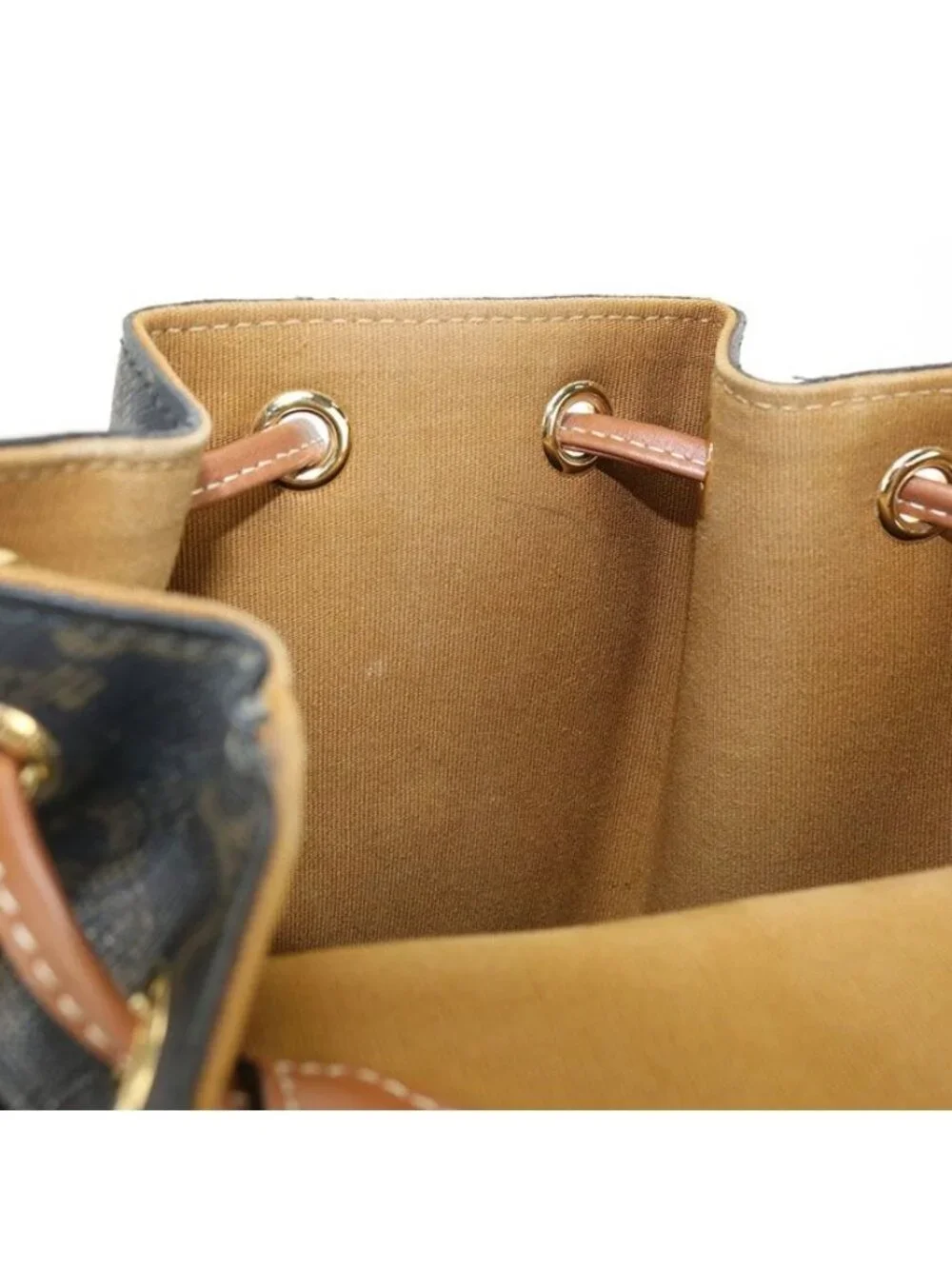 Celine Bonnie Triomphe Canvas Backpack Leather